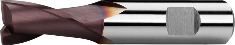Slot drills short, 2-fluted, centre cutting, 25°, type N, Weldon shank, coating TiAlN