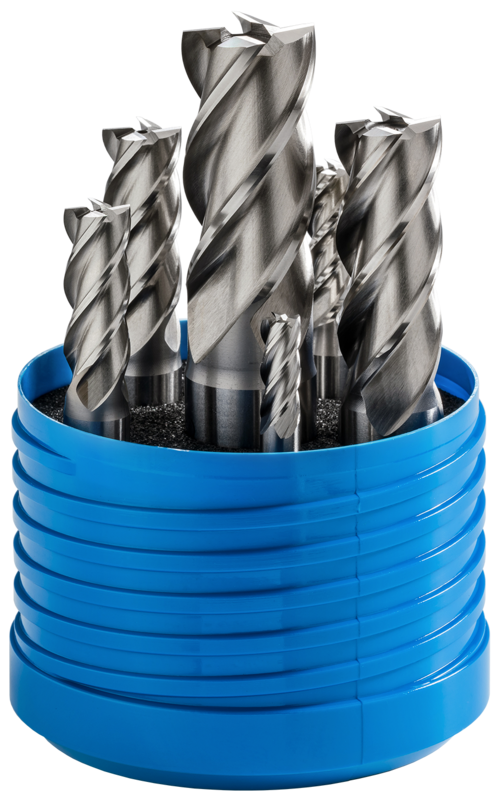 Set of end mills short, 40°, type N, Weldon shank
