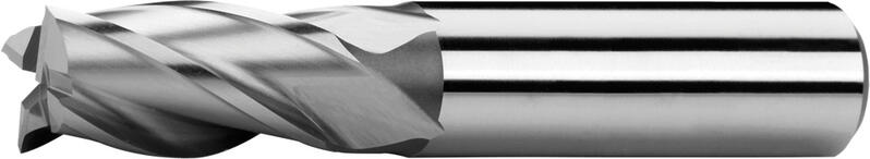 End mills short, 1 tooth cut over centre, 30°, type N, plain shank