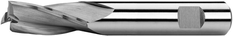 End mills long, 1 tooth cut over centre, 20°, type W, Weldon