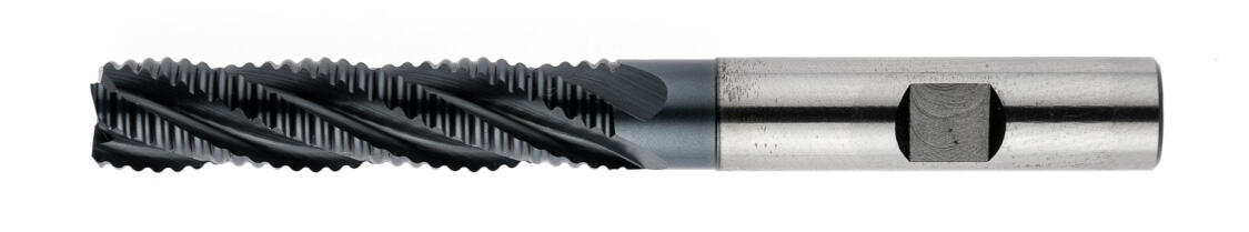 Zylindrische Planfräser, lang, 2 Schneiden quer zur Mitte, 30°, Typ NR, weldon flach, AlTiN-Beschichtung