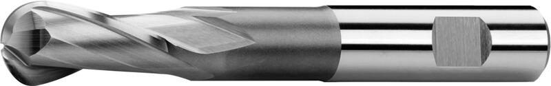 Ball nose end mills long, 2-fluted, 25°, Weldon shank