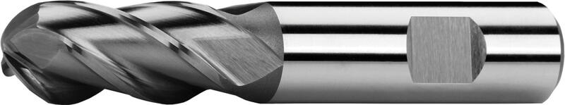 Ball nose end mills short, semicircular teeth, Weldon shank