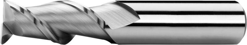 End mills long, 2 teeth cut to centre, 45°, type W, plain shank