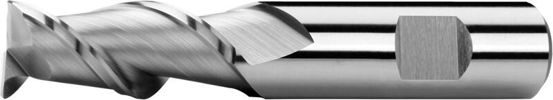 End mills long, 2 teeth cut to centre, 45°, type W, Weldon shank