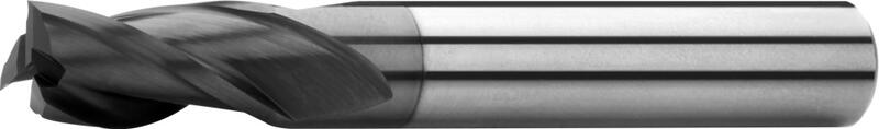 Schaftfräser lang, 1 Schneide über die Mitte, 30°, Typ N, glatter Schaft, Beschichtung AlTiN