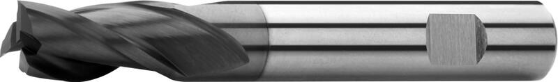 Schaftfräser lang, 1 Schneide über die Mitte, 30°, Typ N, Weldon Schaft, Beschichtung AlTiN