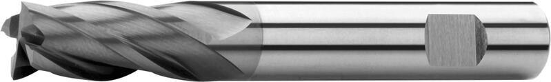 Schaftfräser lang, 2 Schneiden bis Mitte, 30°, Typ N, Weldon Schaft, Beschichtung AlTiN