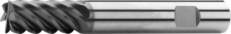Фрезы концевые с цилиндрическим хвостовиком, длинные, мелкозубые, 45°, тип H, лыска weldon, AlTiN