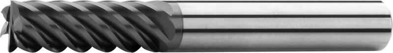 Schaftfräser extra lang, feingezahnt, 45°, Typ H, glatter Schaft, Beschichtung AlTiN