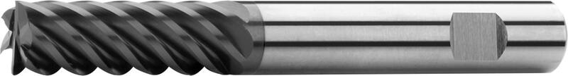 Schaftfräser extra lang, feingezahnt, 45°, Typ H, Weldon Schaft, Beschichtung AlTiN