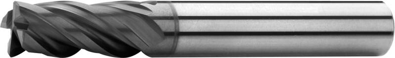 Schaftfräser lang, 2 Schneiden bis Mitte, 35°-38°, Typ N, glatter Schaft, Beschichtung AlTiN