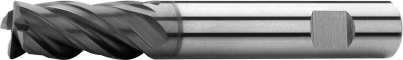 Schaftfräser lang, 2 Schneiden bis Mitte, 35°-38°, Typ N, Weldon Schaft, Beschichtung AlTiN