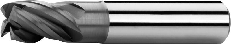 Schaftfräser kurz, 2 Schneiden bis Mitte, 35°-38°, Typ N, glatter Schaft, Beschichtung AlCrN