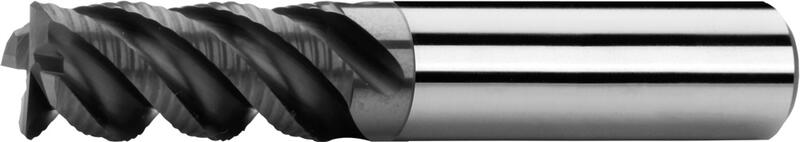 Schaftfräser lang, 2 Schneiden bis Mitte, 45°, Typ HR, glatter Schaft, Beschichtung AlCrN