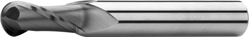Ball nose end mills long, 2-fluted, type N, plain shank, coating AlTiN