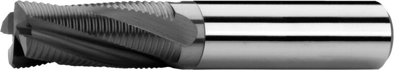 Schaftfräser lang, 2 Schneiden bis Mitte, 20°, Typ HR, glatter Schaft, Beschichtung AlTiN