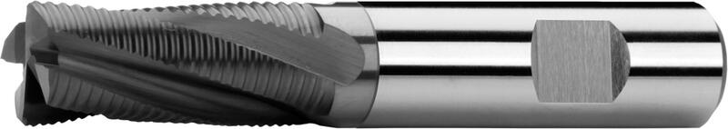 Schaftfräser lang, 2 Schneiden bis Mitte, 20°, Typ HR, Weldon Schaft, Beschichtung AlTiN