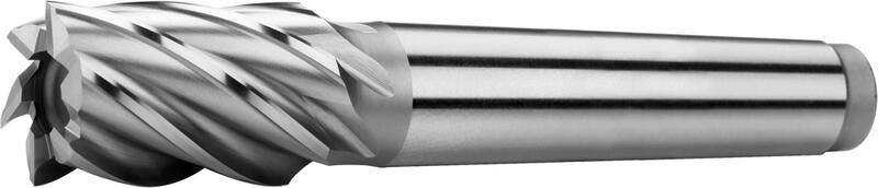 Tapper shank end mills short, semicoarse teeth, 35°, type N