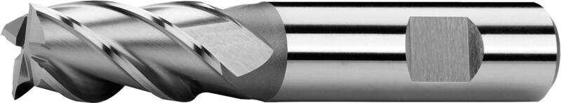 End mills short, 2 teeth cut to centre, 40°, type N, Weldon shank