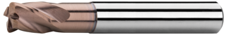 Frezy walcowo-czołowe krótkie z promieniem narożnika, λ 30°, typ H, gładka stopka, powłoka TiSiN