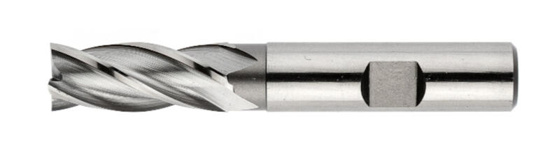Frézy válcové čelní krátké, 2 břity ke středu, 30°, typ N, ploška weldon, průměr 12,7 mm
