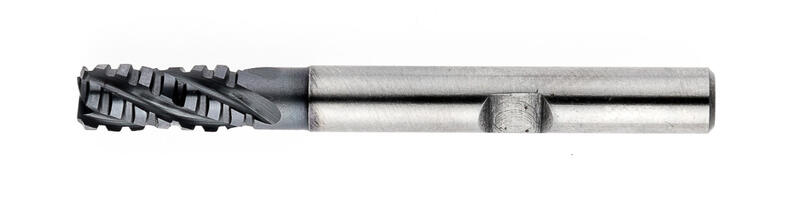 Cylindrical face milling cutters, short, 2 edges across the centre, 30°, type NR, weldon face, diameter 6 mm, AlTiN coating